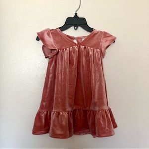 Old Navy Flutter Sleeve Pink Velvet Dress